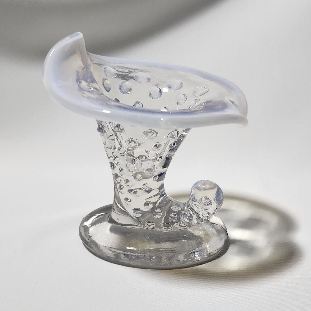 Vintage 1950s–1970s Fenton Hobnail Opalescent Glass Boot Vase